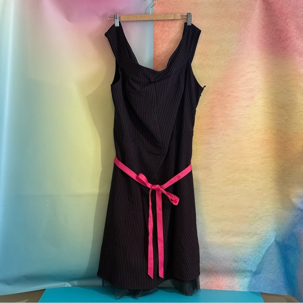 Torrid Black Mini Dress with Pink Belt
